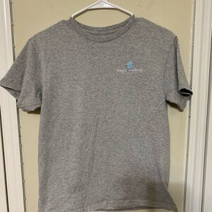 Simply Southern Gray Short Sleeve Tee Casual Cotton Blend
